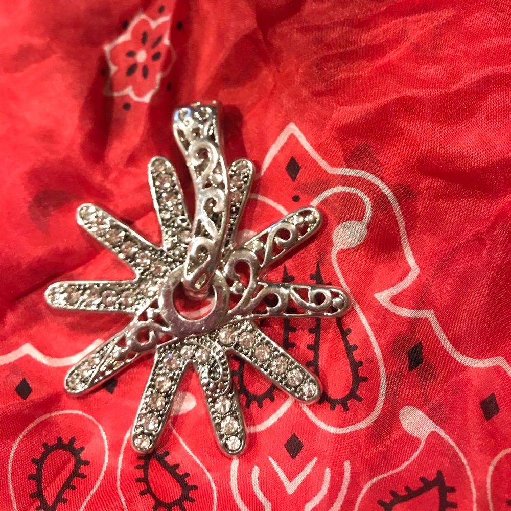 Rhinestone Rowel cowgirl pendant